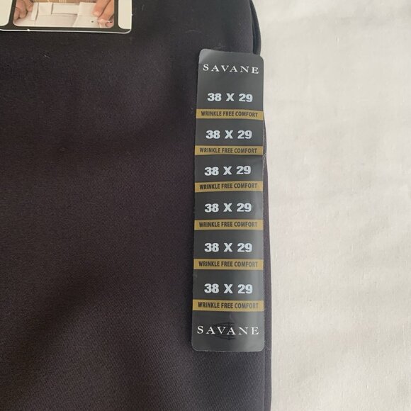 Savane Expandable Comfort Wrinkle Free Pleated Pants Black 38 x 29 - Picture 7 of 11